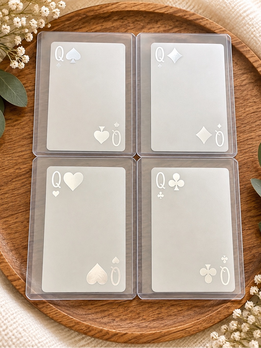 Dior Joy Holagraphic Silver Queen Playing Cards - ♥️ ♠️♦️♣️